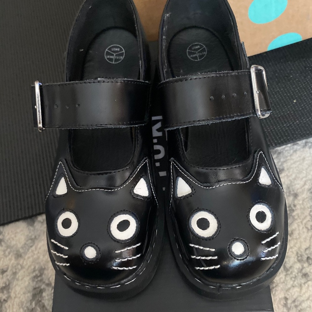 TUK Black Kitty Mary Janes